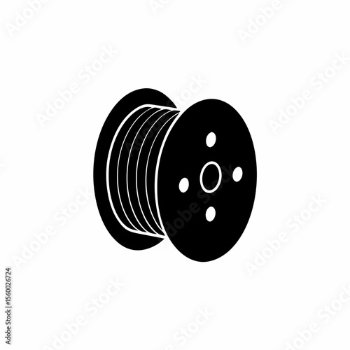 creative details Outline thermal cable spool icon vector illustration