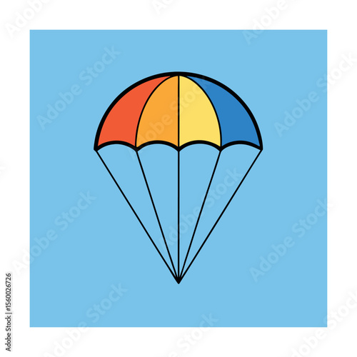 Flying Parachute With Person Vector Design