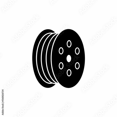 creative details Outline thermal cable spool icon vector illustration