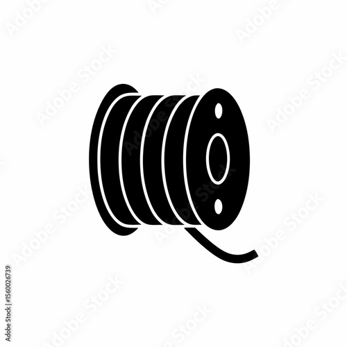 creative details Outline thermal cable spool icon vector illustration