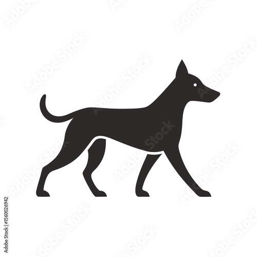 Simple Dog Walker Silhouette - Clean Vector Design