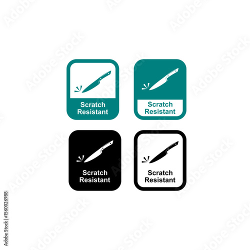 Scratch resistant logo for product durability and surface protection indication.