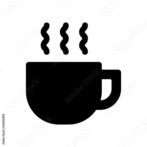 湯気が出ているホットな飲み物のアイコンイラスト