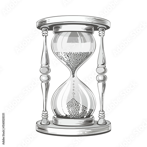 Monochrome Hourglass Sketch Symbolizing Time Passing and Deadline Pressure