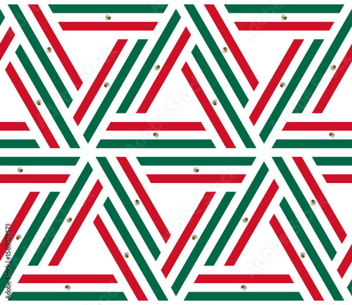 rhombus and triangle pattern of mexican flag. geometric background for decoration and etc. vector illustration
