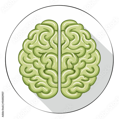 Stylized brain icon human intelligence thought process memory cognition anatomy education science creative mind brainpower illustration