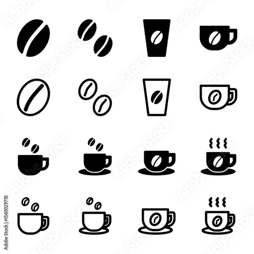 コーヒーのアイコンイラストセット