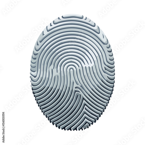 Unique Fingerprint Illustration Identity Verification Security Authentication Concept