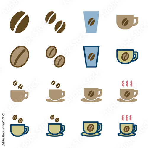 コーヒーのアイコンイラストセット