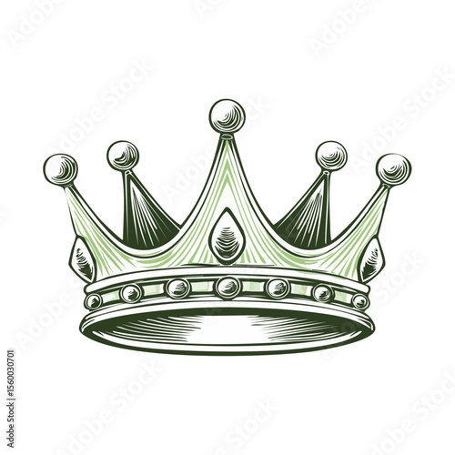 Ornate Royal Crown Illustration Royalty Symbol Design for Graphic Design and Decoration Symbol of Power and Authority Black Background