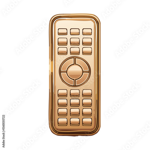 Golden remote control illustration on black background luxury home technology