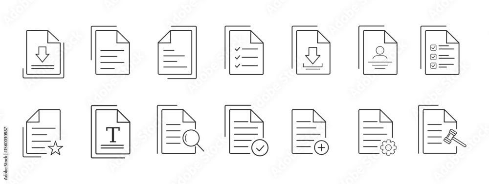 custom made wallpaper toronto digitalDocument set of web icons in line style. Documents linear icon collection. Containing contract papers, folder, certificate, accept, approved, clipboard, invoice, archive and more. Editable stroke