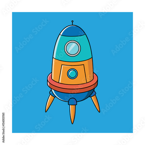 Retro Space Capsule Design in Bright Colors