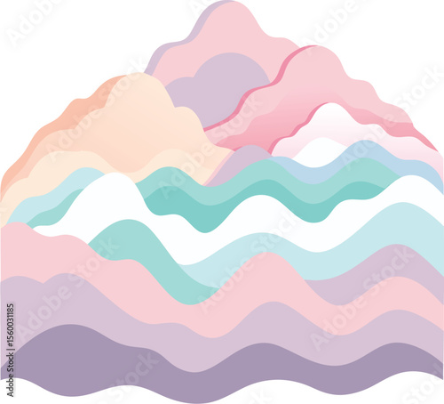 Cotton Candy Clouds over Pastel Mountains