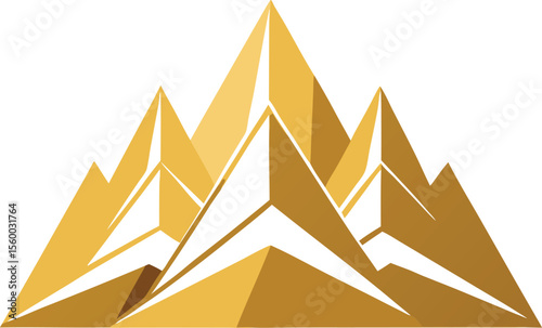 Polygonal Golden Peaks Vector Illustration