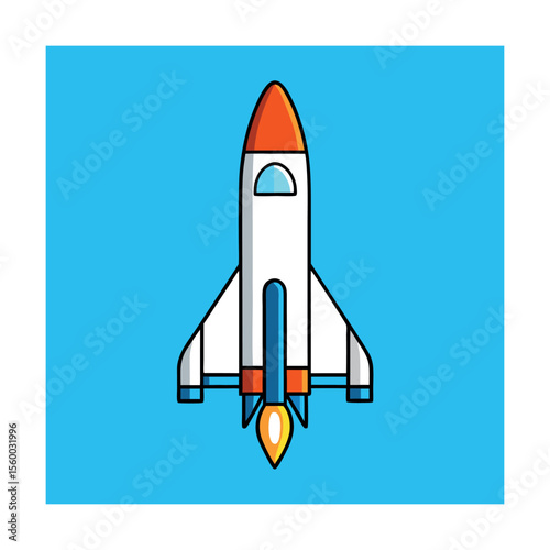 Colorful Space Shuttle Vector Launch Scene