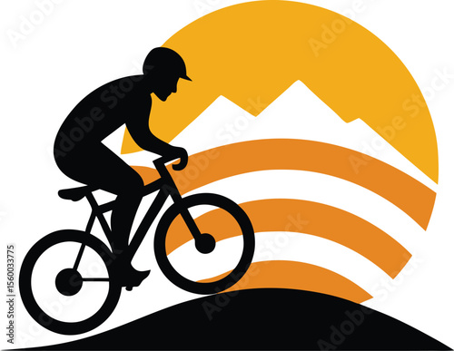 cyclist silhouette vector