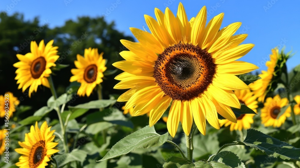 Obraz premium Bright sunflowers in a field