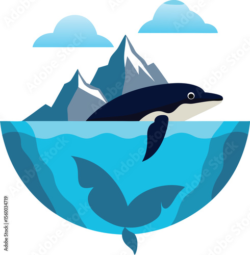 Orca Whale in Arctic Ocean