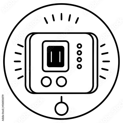 Smart Thermostat Icon Vector