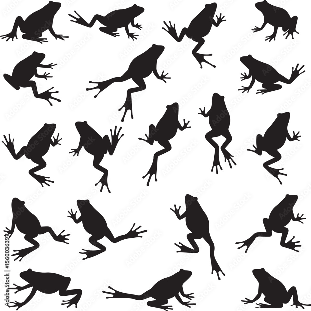 Obraz premium set of frog silhouettes 100% fully editable file