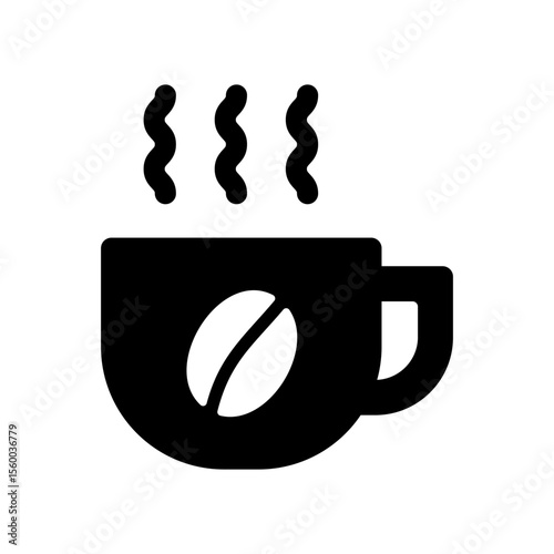 ホットコーヒーのイメージのアイコンイラスト