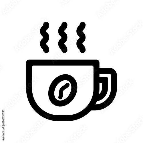 ホットコーヒーのイメージのアイコンイラスト