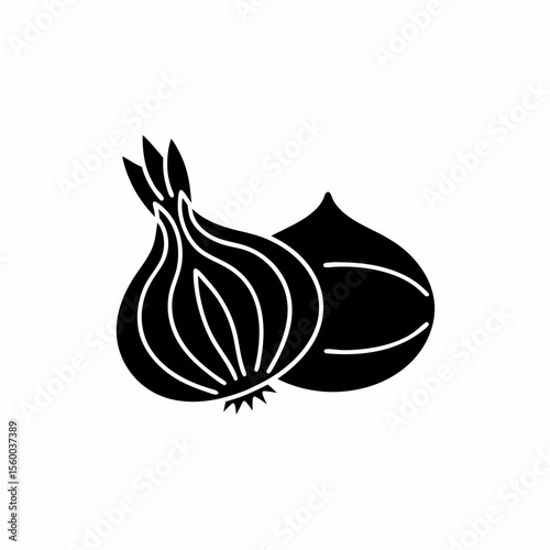creative details Outline onion icon vector illustration