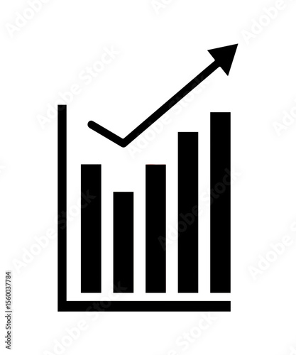 business graph with arrow