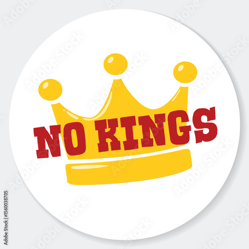 no kings in America pin button vector design