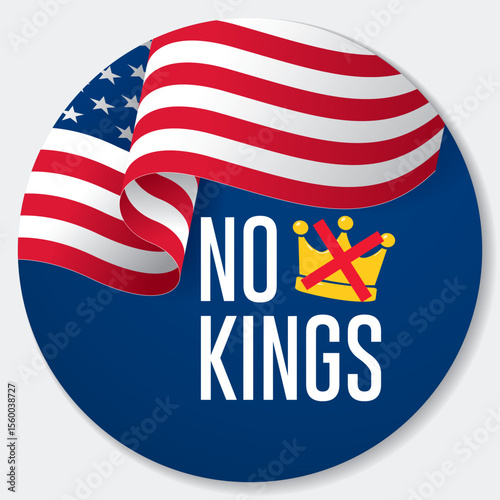 no kings in America pin button vector design