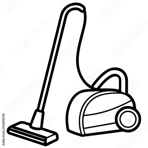 Minimal Vacuum Cleaner Vector Illustration