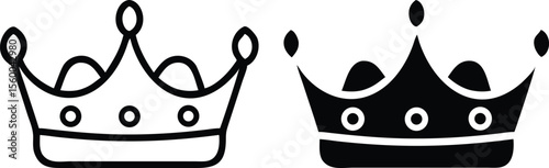 King Crown Icon – Royal Headwear Symbol for Power, Wealth, and Nobility