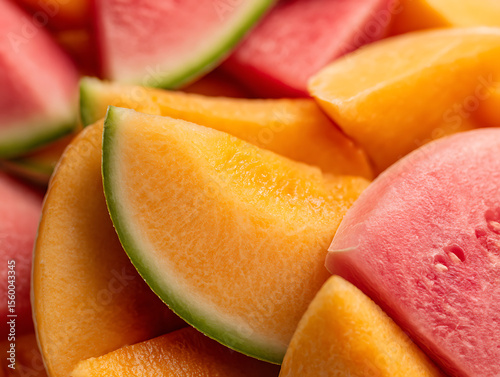 Vibrant and Refreshing Sliced Melons A Delicious Summer Fruit Medley 18546920 1