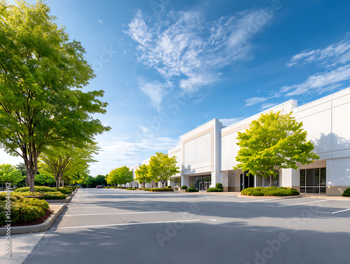 Expansive supermarket shopping mall, spacious parking lot exterior space, organized outside row asphalt line, retail urban modern, commercial convenient accessible 83185297 1