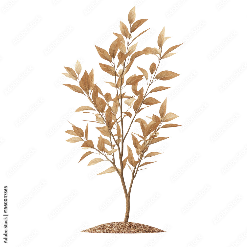 Obraz premium Stylized illustration of a light brown tree