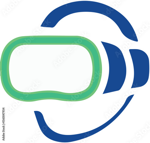 Virtual Reality Headset Vector – Futuristic Tech Icon for Gaming, Immersive Experiences, and Innovation Branding