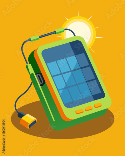 A portable and ecofriendly solution for your charging needs this solar charger is a musthave for sustainable living.. Vector illustration