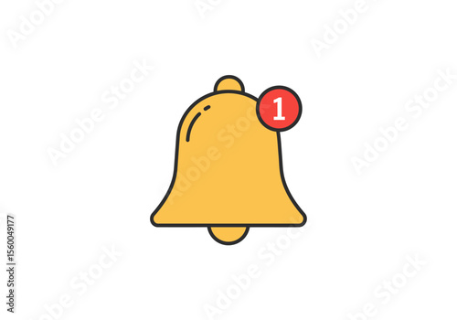 A gold notification bell with a red badge displaying the number 1