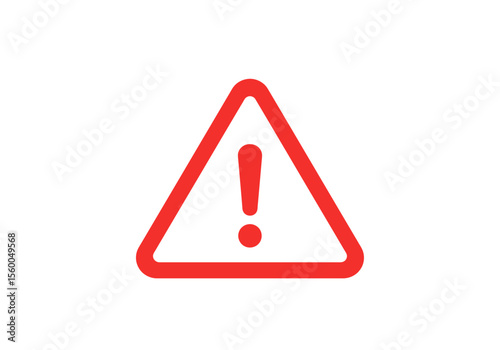 A red warning sign with an exclamation point