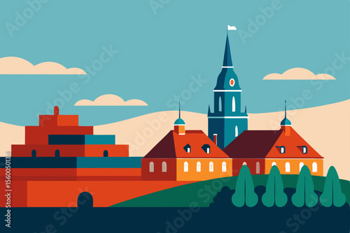 panoramic view copenhagen kastellet citadel cityscape
