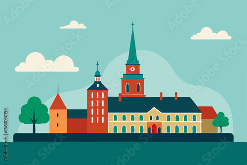panoramic copenhagen kastellet citadel aerial view