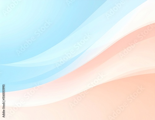 soft abstract pastel background with curved light blue and peach flowing waves, modern elegant smooth gradient texture for web design, presentation, banner, poster, template or minimal digital artwork