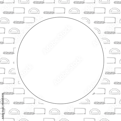 construction frame. doodle construction tool circle frame. hand drawn construction frame background. construction tool background