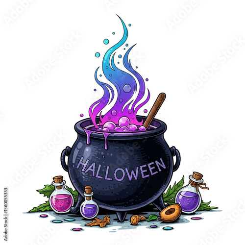 Halloween Cauldron with Mag...