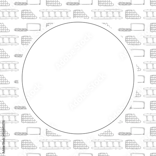 construction frame. doodle construction tool circle frame. hand drawn construction frame background. construction tool background