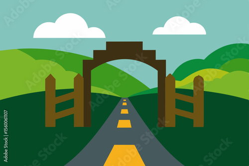 Irish Countryside Scenic Road With Historic Ambience