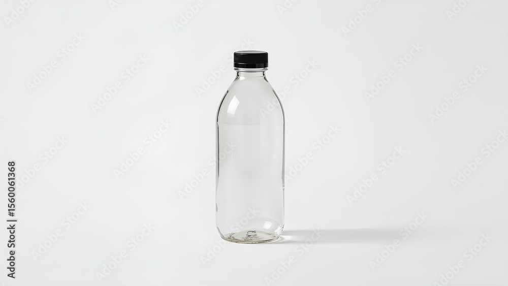 a transparent empty plastic bottle with a black cap a transparent empty plastic bottle with a black cap