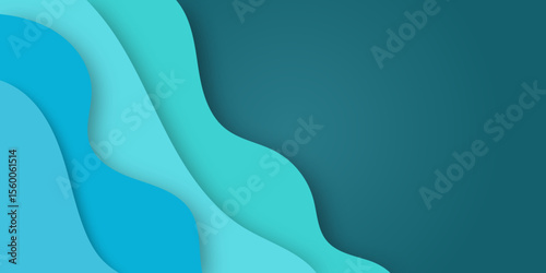 Abstract design blue geometric wave background with liquid shapes and lines. 