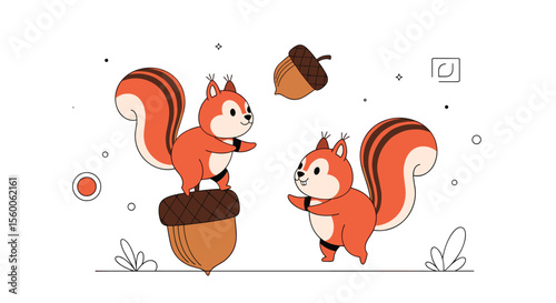 Squirrel Acrobatics with Acorns A Nutty Performance of Balance and Precision Skills